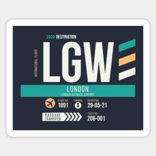 London (LGW) Airport Code Baggage Tag Magnet